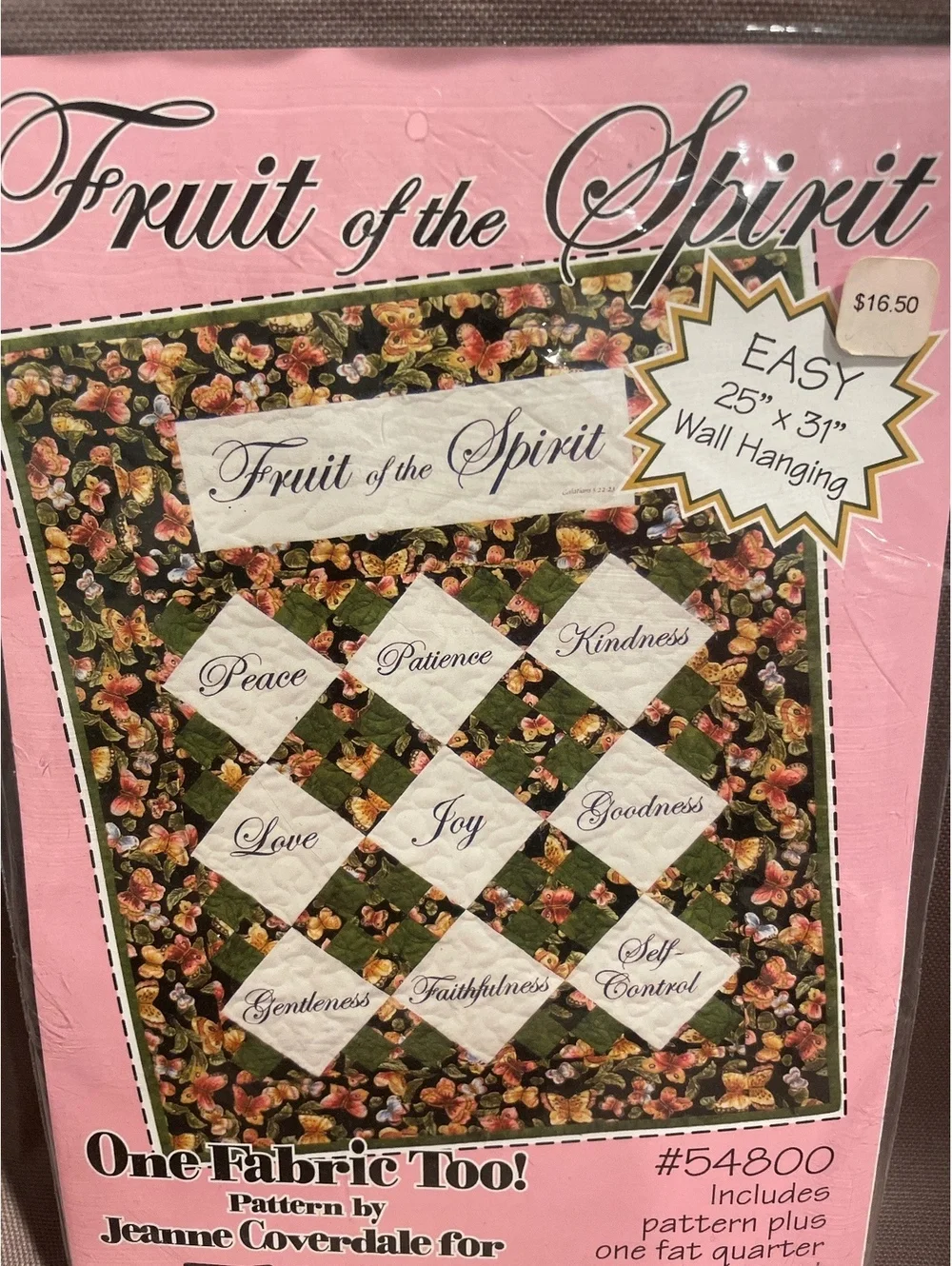 Fruit of the Spirit Quilt Pattern 54800 Block Party Studios Jeanne Coverdale NWT